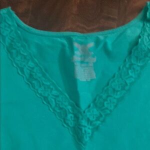 Faded Glory Blue Green Embellished Sleeveless Camisole